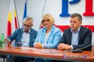 Od lewej Duda, Bartuś oraz Durlak. Konferencja prasowa nt. bezrobocia - posłowie i senator PIS.