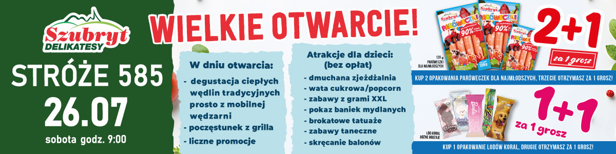 nowy sklep w Stróżach - delikatesy szubryt